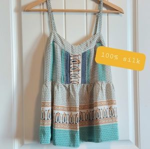 ANTHRO 100% silk boho tank -- stunning 😍